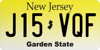 NJ license plate J15VQF