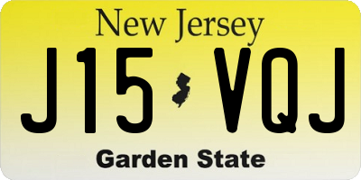 NJ license plate J15VQJ