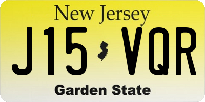 NJ license plate J15VQR