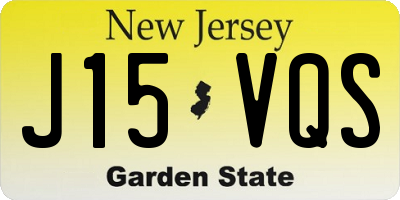 NJ license plate J15VQS