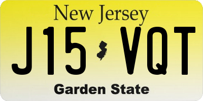 NJ license plate J15VQT