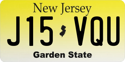 NJ license plate J15VQU