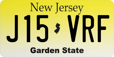 NJ license plate J15VRF