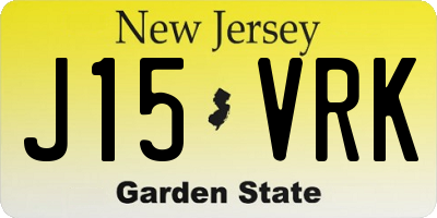 NJ license plate J15VRK