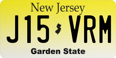 NJ license plate J15VRM