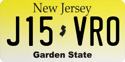 NJ license plate J15VRO