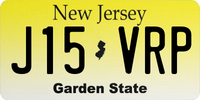 NJ license plate J15VRP