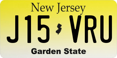 NJ license plate J15VRU