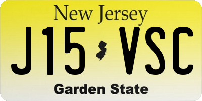 NJ license plate J15VSC