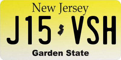 NJ license plate J15VSH