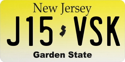 NJ license plate J15VSK