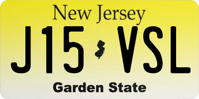 NJ license plate J15VSL