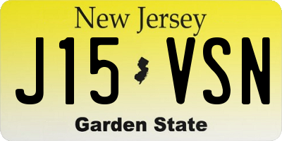 NJ license plate J15VSN