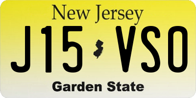 NJ license plate J15VSO
