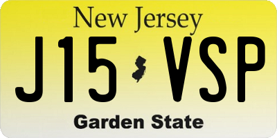 NJ license plate J15VSP