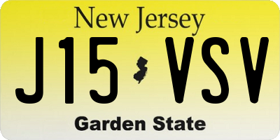 NJ license plate J15VSV