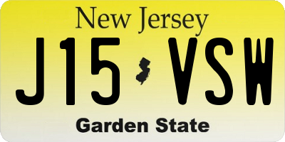 NJ license plate J15VSW