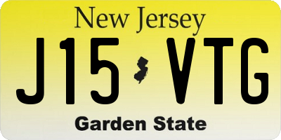 NJ license plate J15VTG