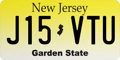 NJ license plate J15VTU