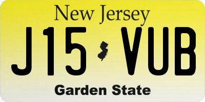 NJ license plate J15VUB