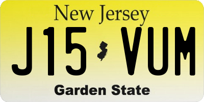 NJ license plate J15VUM