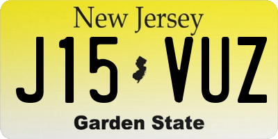 NJ license plate J15VUZ