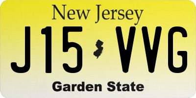 NJ license plate J15VVG