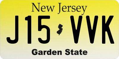 NJ license plate J15VVK