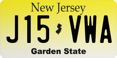 NJ license plate J15VWA