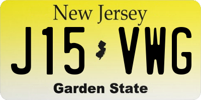 NJ license plate J15VWG