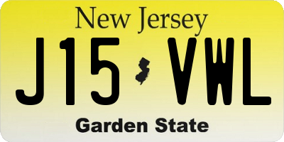 NJ license plate J15VWL