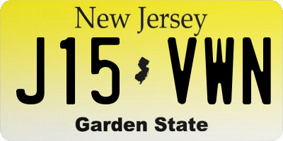 NJ license plate J15VWN