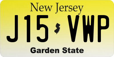 NJ license plate J15VWP