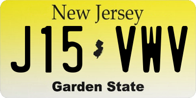NJ license plate J15VWV