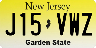 NJ license plate J15VWZ