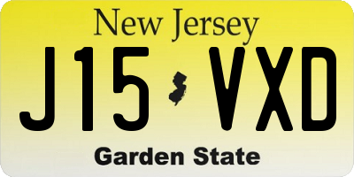 NJ license plate J15VXD