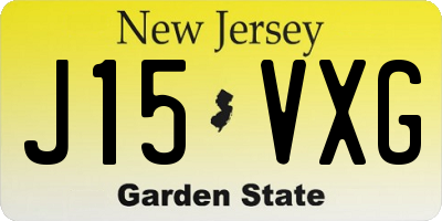 NJ license plate J15VXG