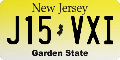 NJ license plate J15VXI