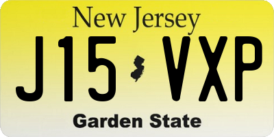 NJ license plate J15VXP