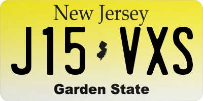 NJ license plate J15VXS