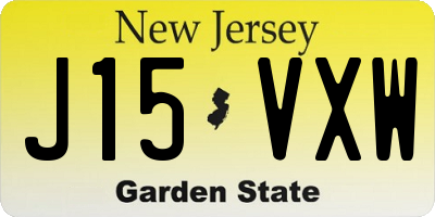 NJ license plate J15VXW