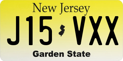 NJ license plate J15VXX