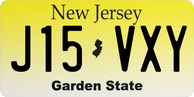 NJ license plate J15VXY