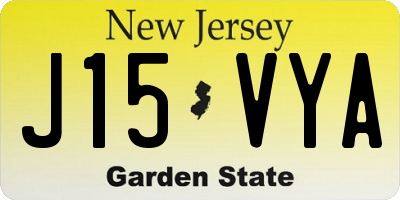 NJ license plate J15VYA