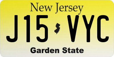 NJ license plate J15VYC