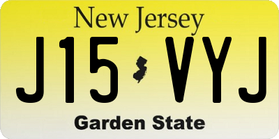 NJ license plate J15VYJ
