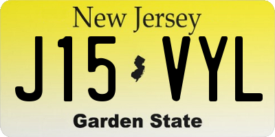 NJ license plate J15VYL