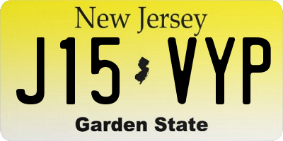 NJ license plate J15VYP