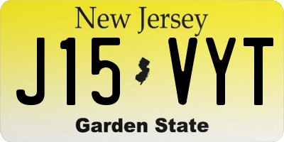 NJ license plate J15VYT