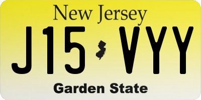 NJ license plate J15VYY